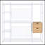 Armoire ouverte avec rails suspendus, tablettes et tiroirs, blanc