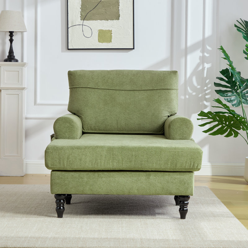 Chaise longue rembourrée 38,2 po, Olive