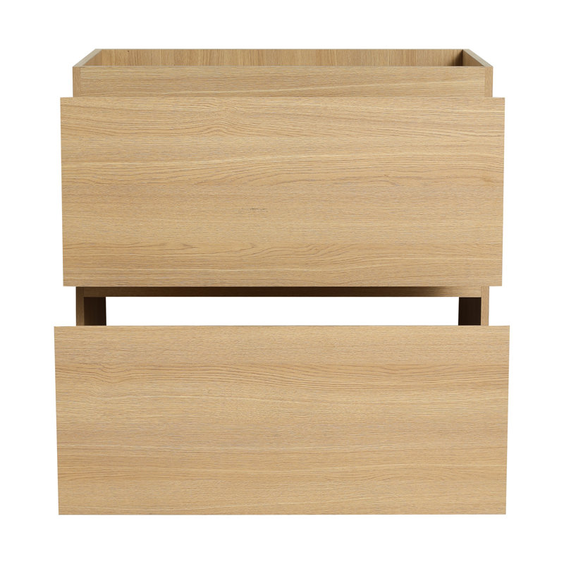 30" Bathroom Sink Vanity, Freestanding Oak Cabinet With 2 Drawers, Modern Design, Engineered Wood, Color Contrast Vanity - Undermount Double Drawer Accessory Engineering Wood