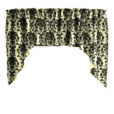 Poplin Damask Floral Swag Window Valance 58" Wide