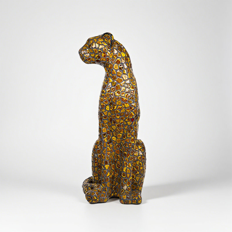 Handmade Mosaic Leopard Floor Decor