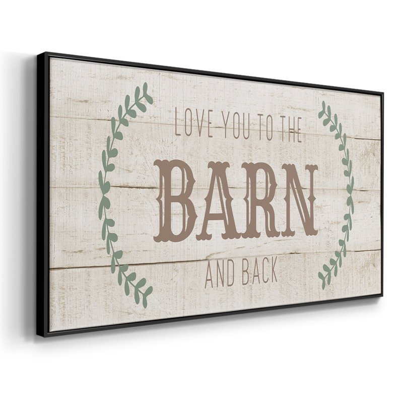 «Love You to the Barn», toile tendue avec châssis encadré, prête à être accrochée, H 21 po x l 41 po, Noir