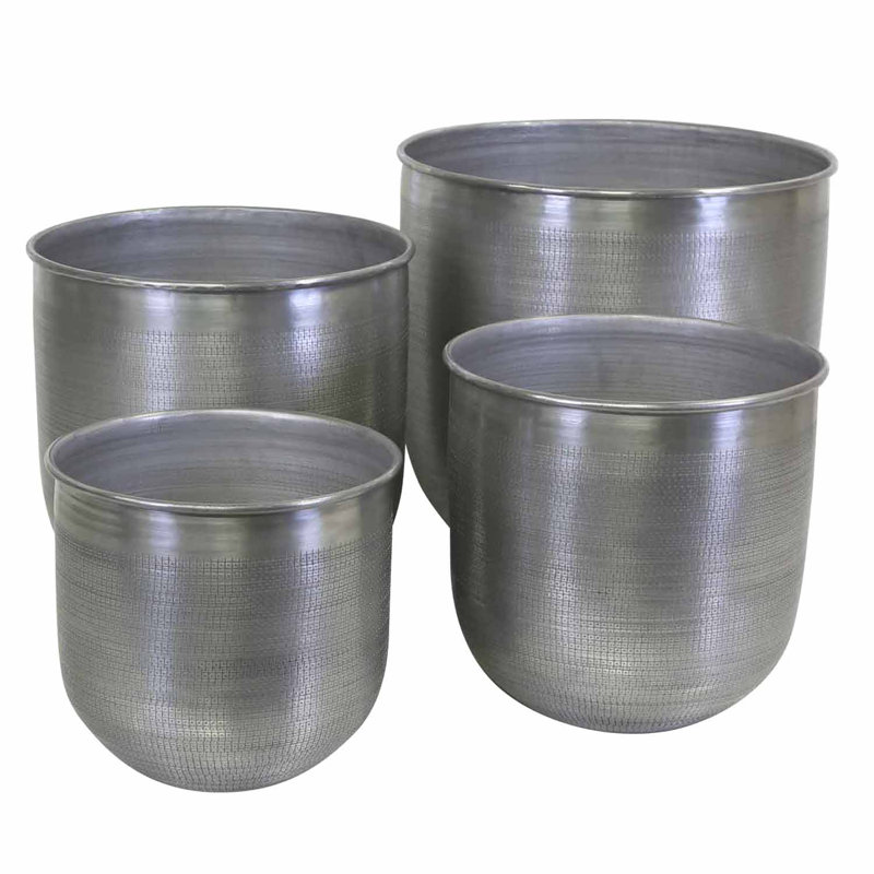 Freda Handmade Metal Pot Planter, 4, 43cm H x 41cm W x 41cm D