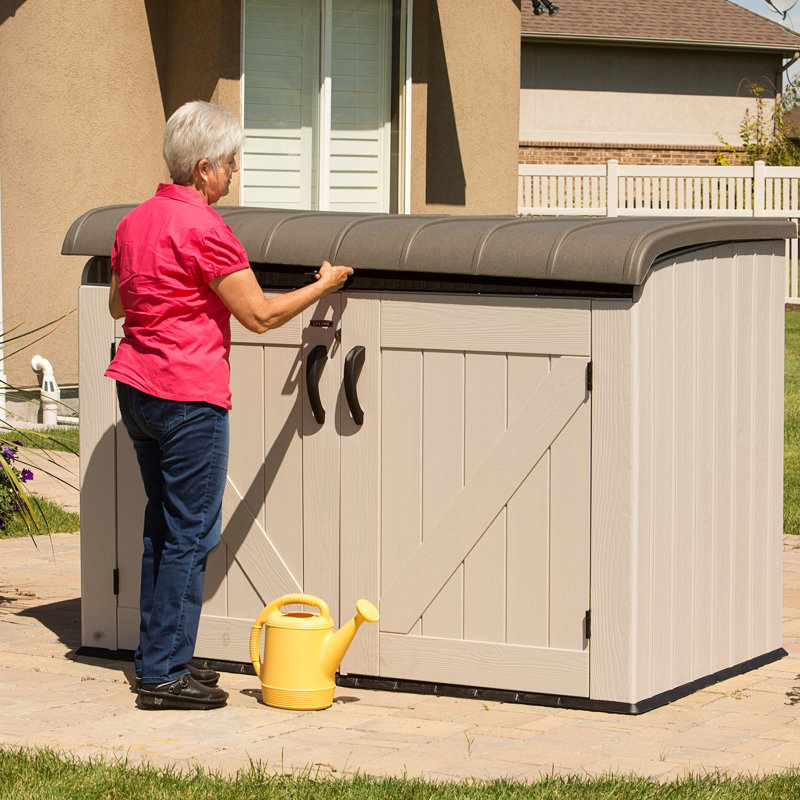 Lifetime 6 Ft. x 3.5 Ft. High-Density Polyethylene Outdoor Storage Shed with Steel-Reinforced Construction