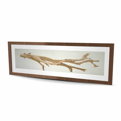 Floated Wood - Beige Sea Framed Matted Print for Home Decor