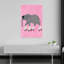 Pink Skating Elephant Contemporary Wall Art Print 1 Piece Wrapped Canvas Wall Art-218030214