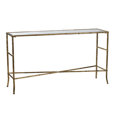 56.5x14x30" Console Table, Mirrored Top