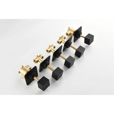 Valve de contrôle de volume en métal coulé 3/4 po - Régulateur de douche à haut débit, poignée réglable en laiton, revêtement antirouille, antirouille, facile à installer, noir mat supplémentaire pour la douche,