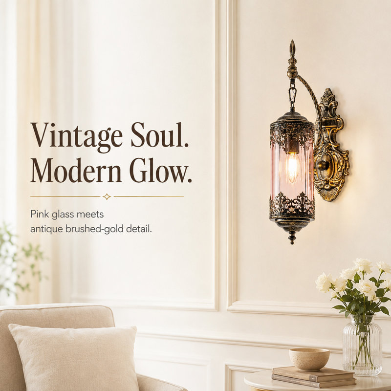 Rustic Gothic-Style Glass Wall Sconces