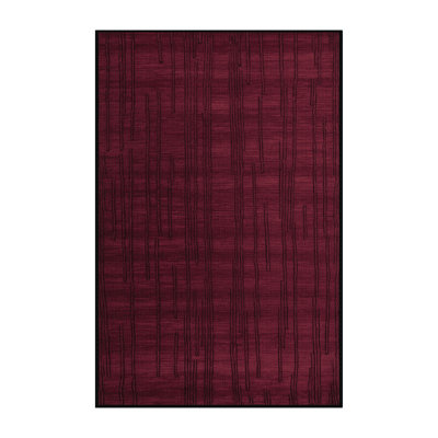 Machine Washable Abstract Red Area Rug