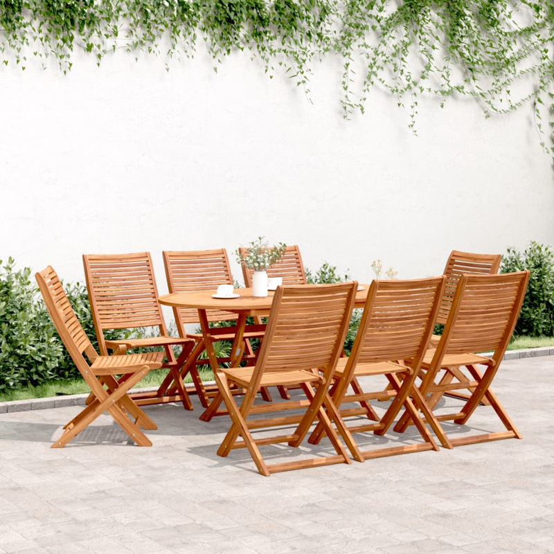 Solid Wood Garden Chair With Cushion Folding Chair Set