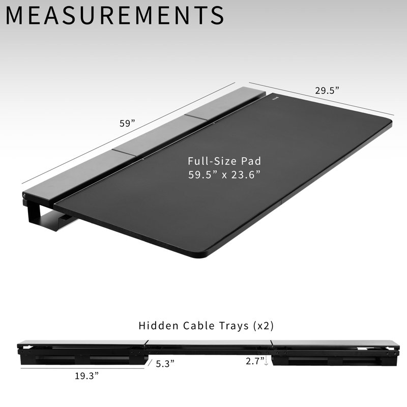 VIVO 60" x 30" Concealed Cable Table Top w/ Pad for Standing Desk Frames, DESK-TOP3
