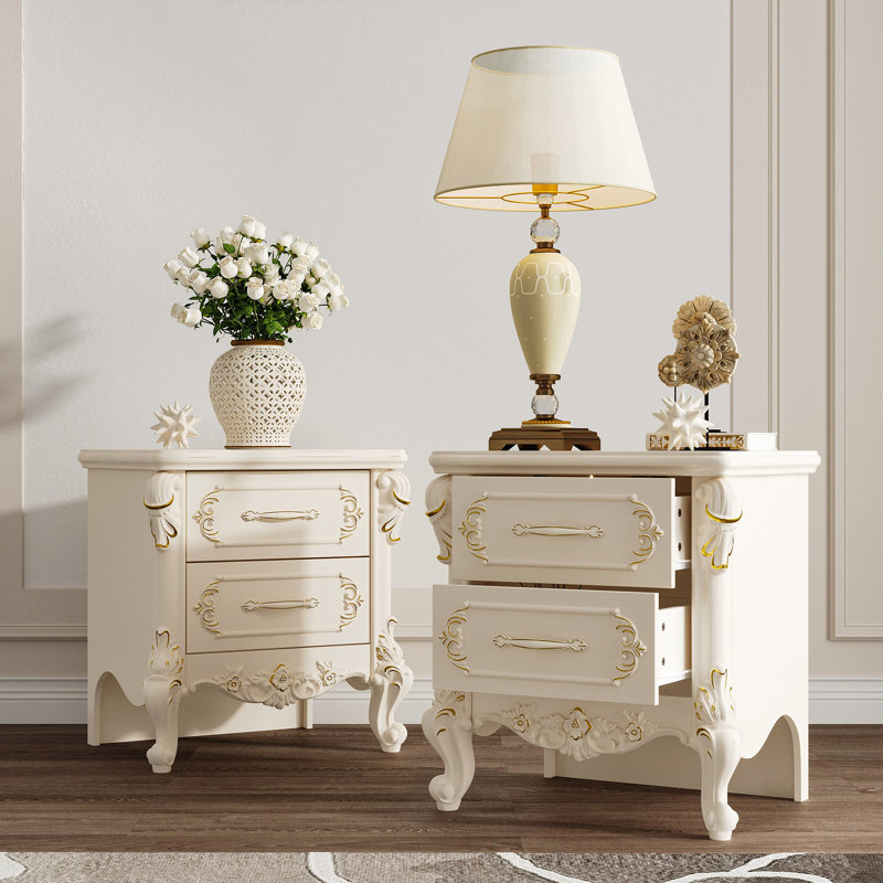 Elegent Nightstand With 2 Drawers