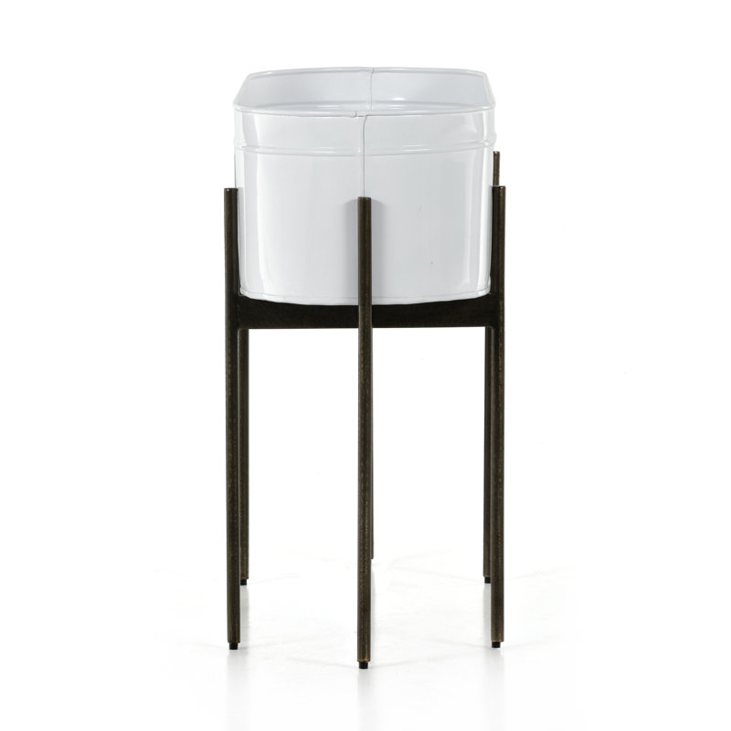 Jed Metal Planter, White