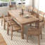 Table de salle à manger rectangulaire en noyer clair pour salle à manger / cuisine-2141537108