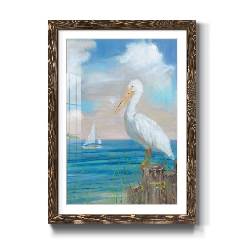 Pelican View II - Cadre photo, reproduction d'art sur papier, Noyer, H 44 po x l 31 po x P 1 po