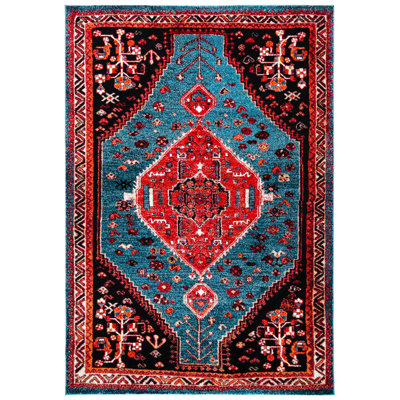 Tapis oriental turquoise / rouge Emereigh