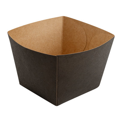 Restaurantware-Bio Tek 4.3 x 4.3 x 3.2 Inch Snack Boxes, 200 PE Coating Treat Boxes - Sturdy, Disposable, Kraft Paper French Fry Box, Open Top, For Snacks or Baked Goods