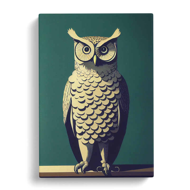 An Exciting Owl - Wall Art, 50cm H x 35cm W x 3cm D, Wrapped Canvas