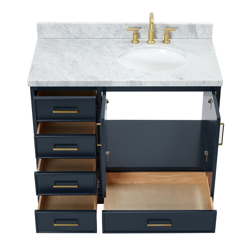 Ensemble de meuble-lavabo simple 43 po Abshire, Bleu minuit