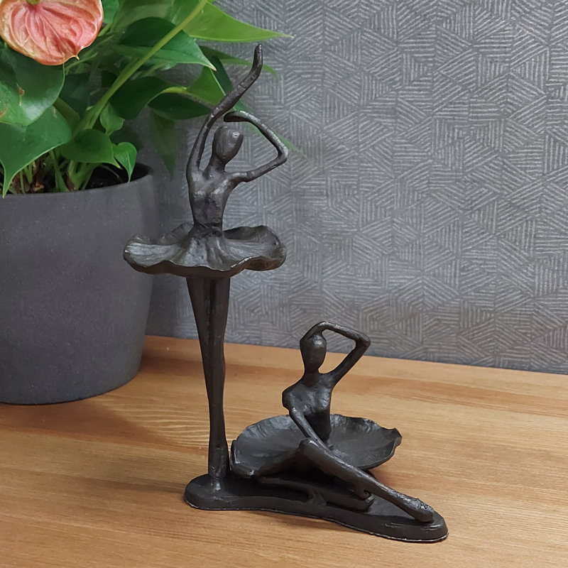 Christina BALLET PAIR Iron Figurine 21cm, Mocha