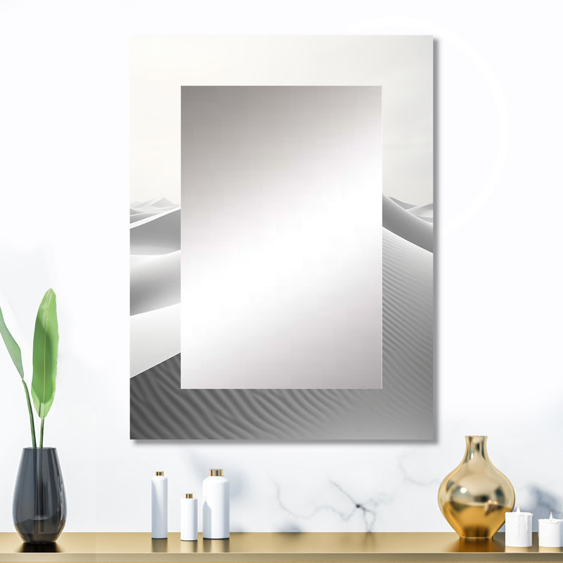 «Eernal Desert Dreams Minimalisme I» - miroir décoratif minimaliste, miroir mural moderne, impression d'art en métal
