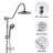 2 Shower Head System With 8" Rain And 5 Handheld In Brushed Nickel Finish Kit Tub Spout