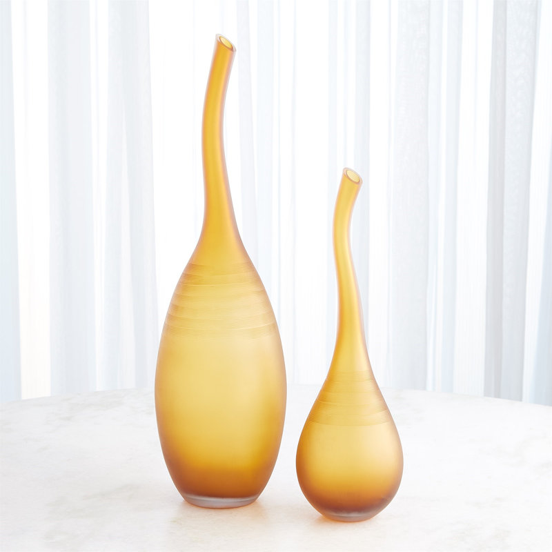 Curvature Bottle, 24.25" H x 7" W x 7" D, Amber