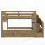 Lit superposé avec lit gigogne et trois tiroirs de rangement, escalier de rangement et garde-robe-128949016