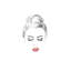 Red Lips Messy Bun by Blursbyai - Gallery-Wrapped Canvas Giclée on Canvas-2007134990-2007134978