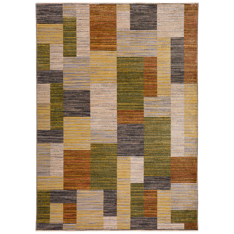Mylah Washable Geometric Indoor Rug, Rectangle 7'10" x 10'