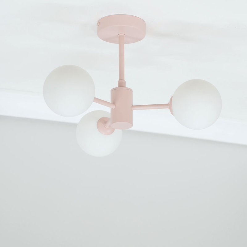 Rayville Glass Semi Flush Mount, Blush Pink, Yes