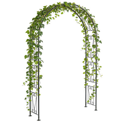 155cm W x 40cm D Metal Arbour in Black