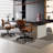 Black+Clear Rectangular Solid + Manufactured Wood+Acrylic with 2 drawers desk-618456241