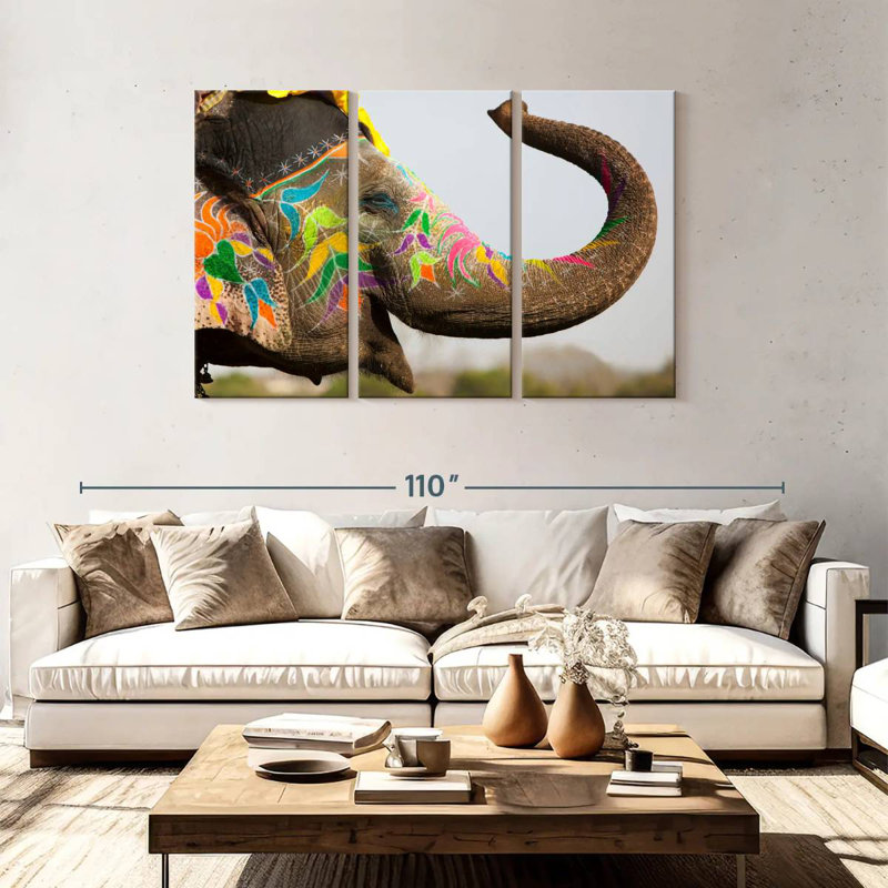 Brampt Jaipur Festival Elephant, H 48 po x l 74 po