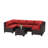 Hanshaw 7-Pieces All Weather Rattan U-Shape Sectional Sofa With Cushions-125933094