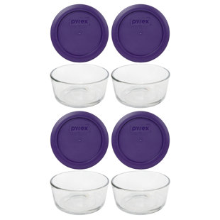 Bols en verre Pyrex 7200 et couvercles assortis 7200 PC (Ensemble de 4)