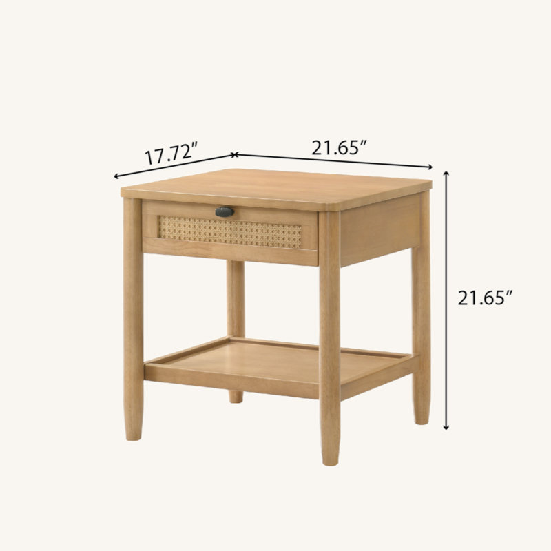 Ensemble de chambre à coucher en bois d'hévéa 3 pièces, lit plateforme avec deux tables de chevet, grand