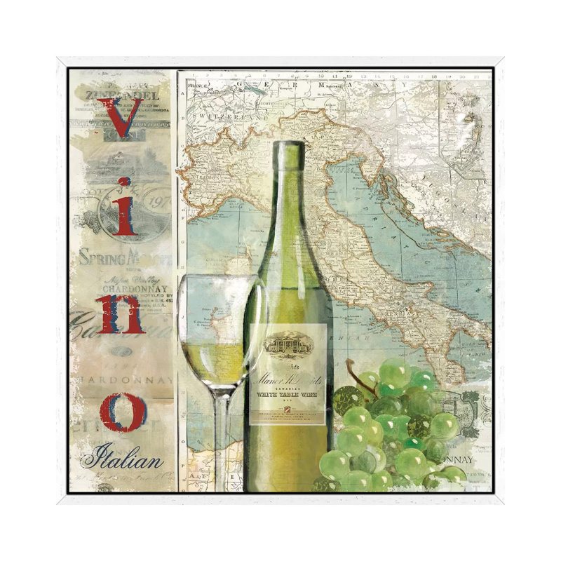 Vino 1 Piece Wall Art on Canvas, 66.04 cm H x 66.04 cm W, White Framed