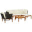  Garden Lounge Set Solid Acacia Wood & Rope Sofa Outdoor Furniture Patio