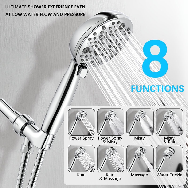 High Pressure 8-mode Handheld Shower Head
