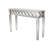Skyler Glass Mirrored Geometric Silver Console Table with Circular Panel Inlay