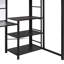 Lit mezzanine simple avec bureau et tableau blanc, structure en métal, noir, 3 tablettes, monté noir et pour une utilisation régulière-1289389862-1289389881