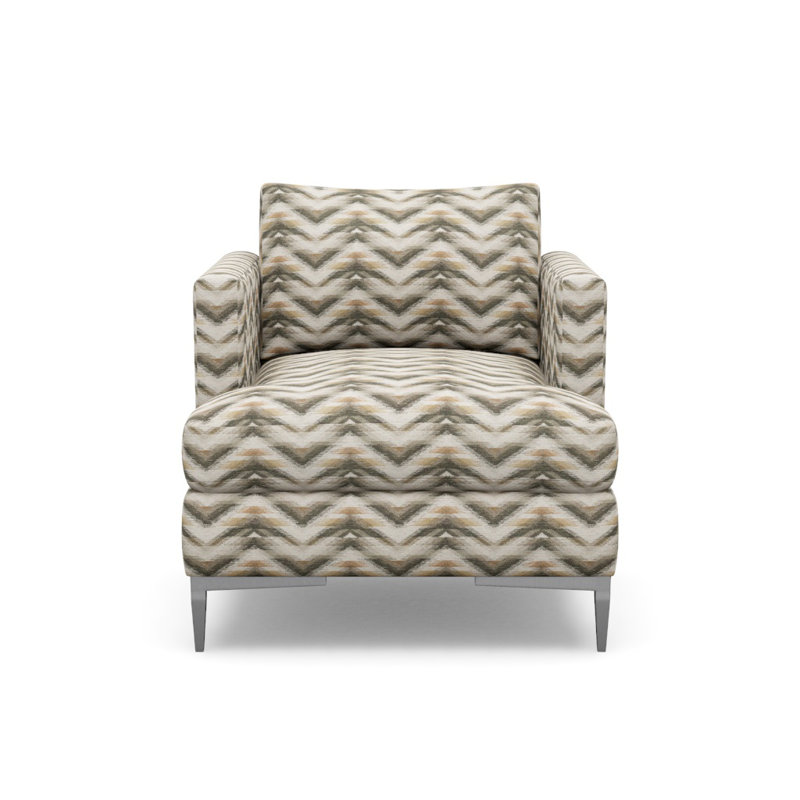Fauteuil d'appoint Aiden, Gris anthracite Mahler, Acier inoxydable poli