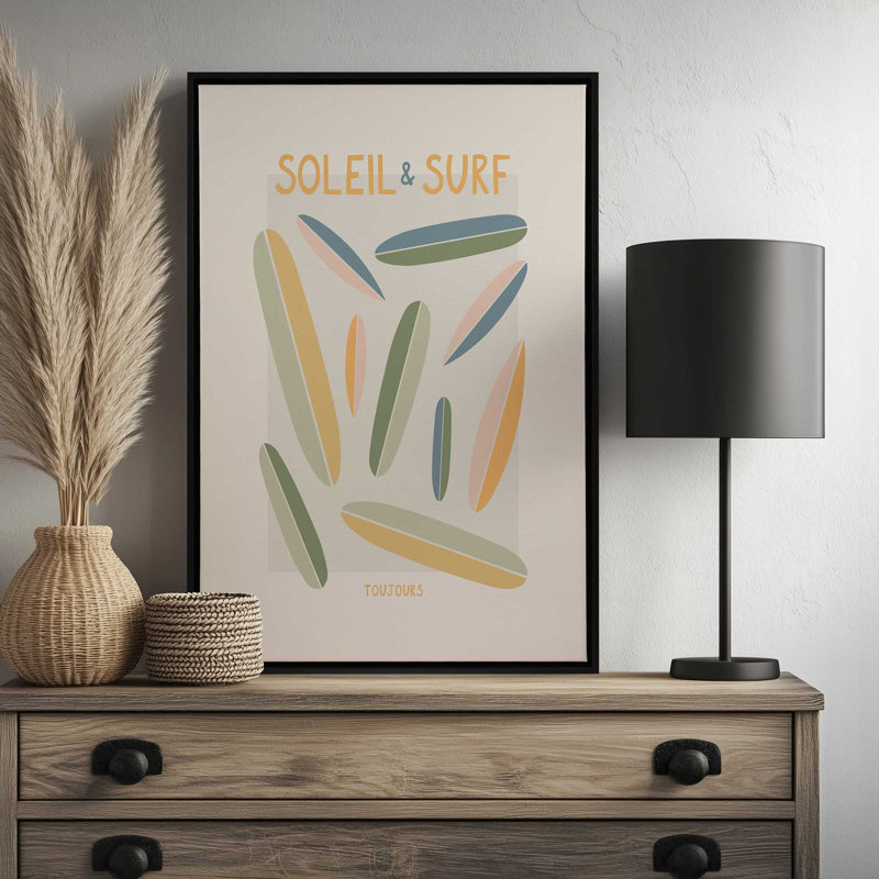 «Soleil Surf Toujours» par Garima Dhawan, reproduction d'art, Brun, H 16 po x l 12 po