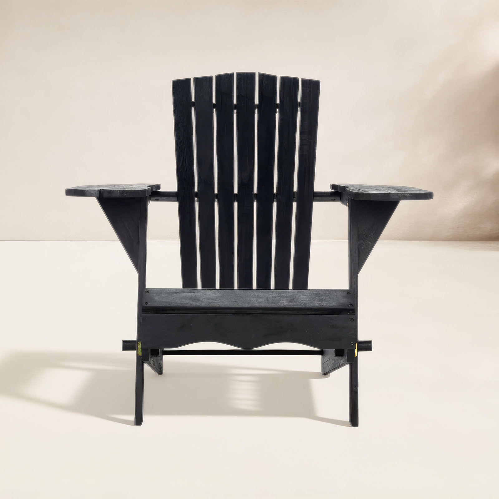 Boonville Eucalyptus Outdoor Adirondack Set, Black