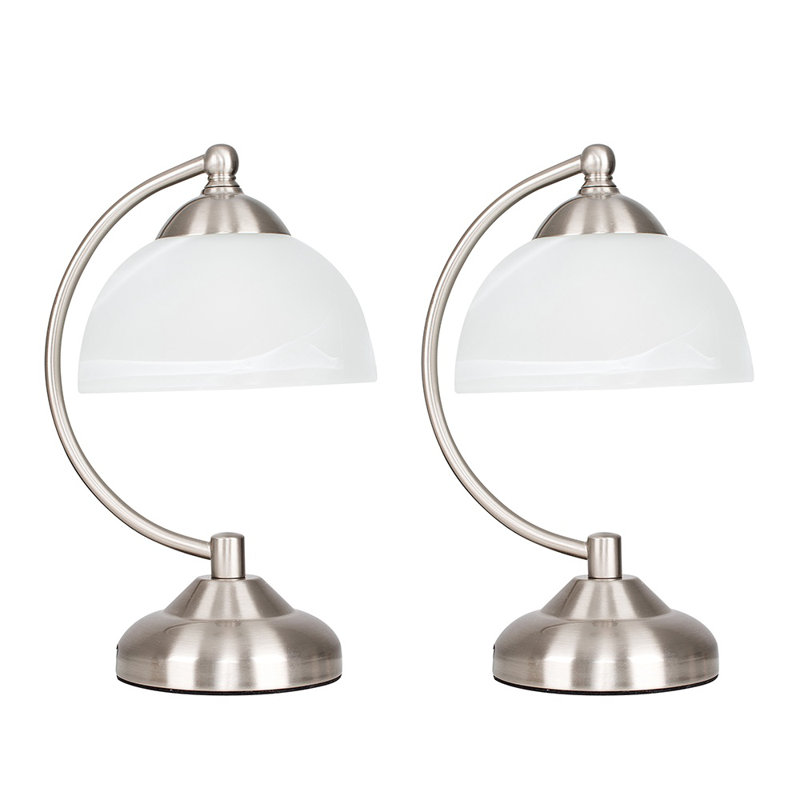 Woodside Metal Arched Lamp, Brushed Chrome