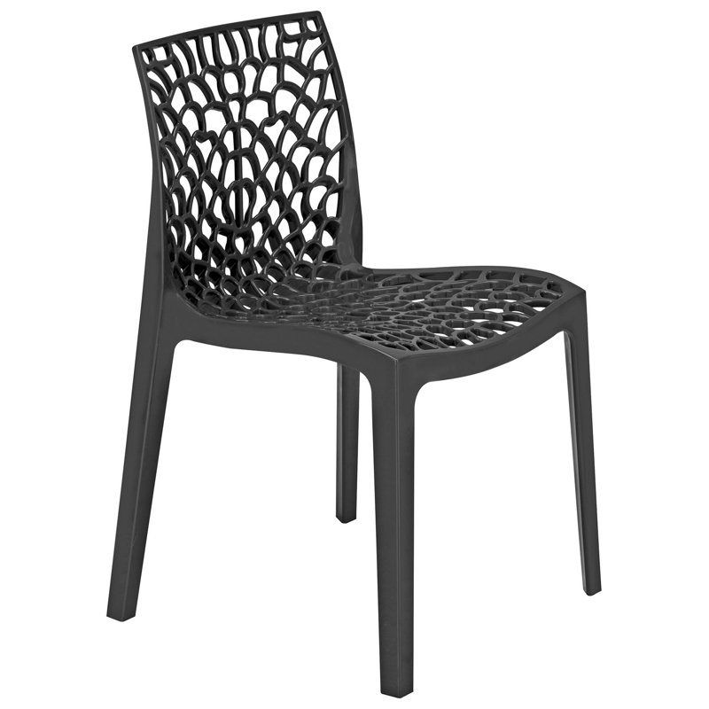 Chaises de salle à manger Gruvyer Spider Web Design, Noir brillant