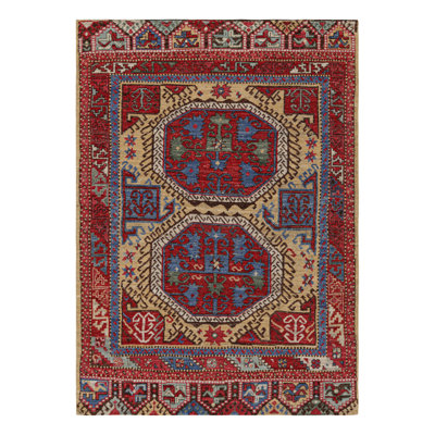 Rug & Kilim’S Turkish Rug In Red With Large-Scale Geometric Medallions