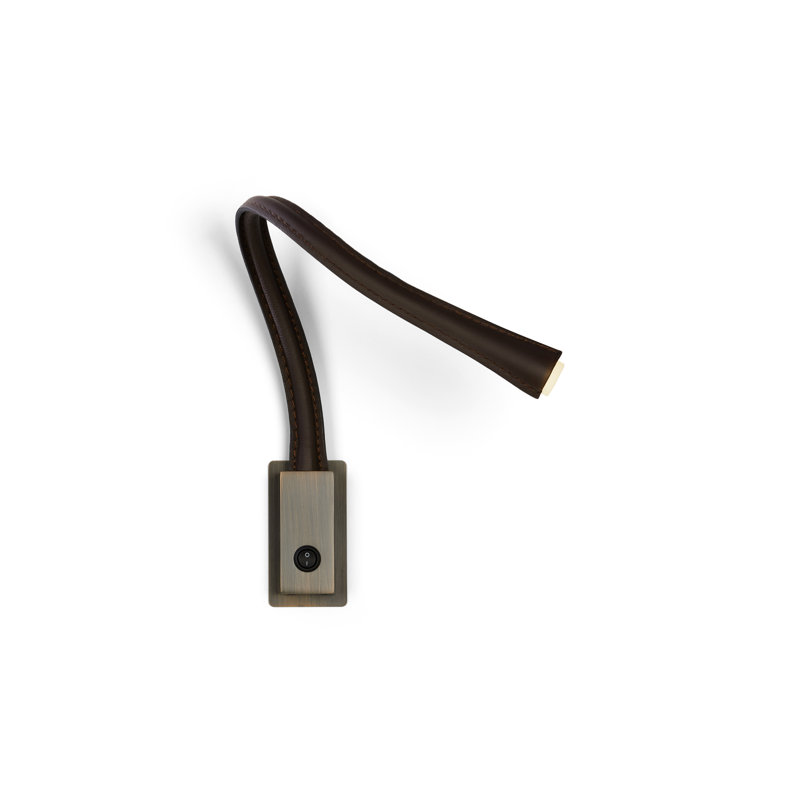 Flexiled Ap Leather with Switch 1-Light Spotlight, Satin Bronze, Dark Brown, 23.6"H x 4"W x 2"D